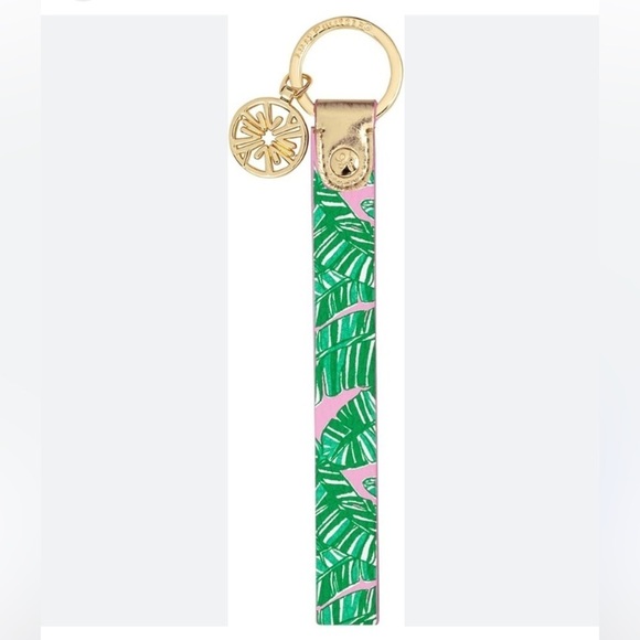 Lilly Pulitzer Accessories - Lilly Pulitzer Durable Leatherette Strap Key Chain Wristlet Let's Go Bananas NWT